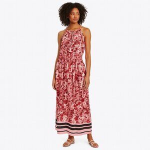 H&M Women's Red Black Sleeveless Maxi Dress Size 8